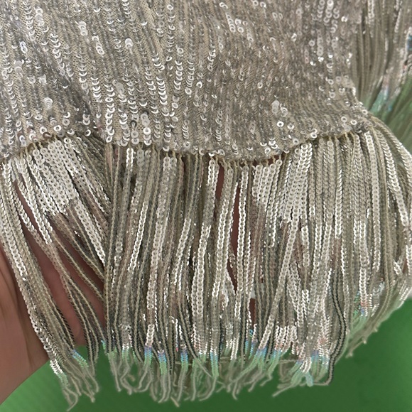Badgley Mischka
Fringed Sequin One-Shoulder Dress - Picture 2 of 5